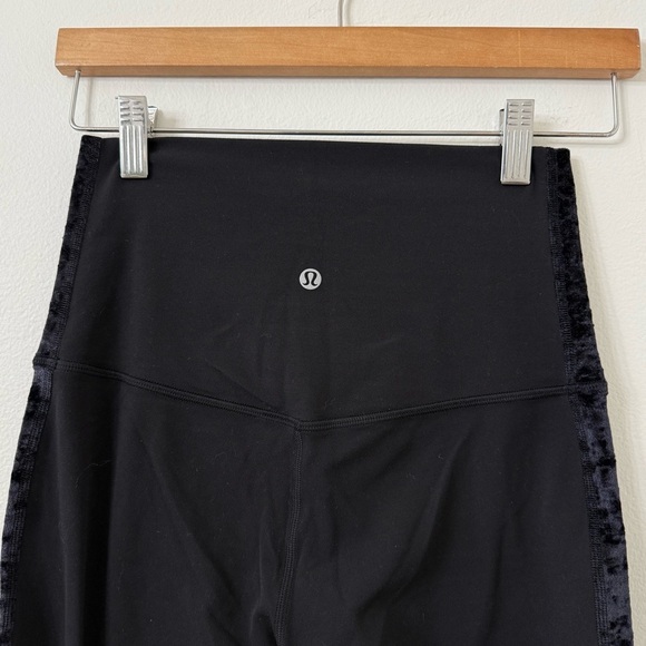 {6} Lululemon Align Super High-Rise Crop Crushed Velvet Black - Picture 9 of 10